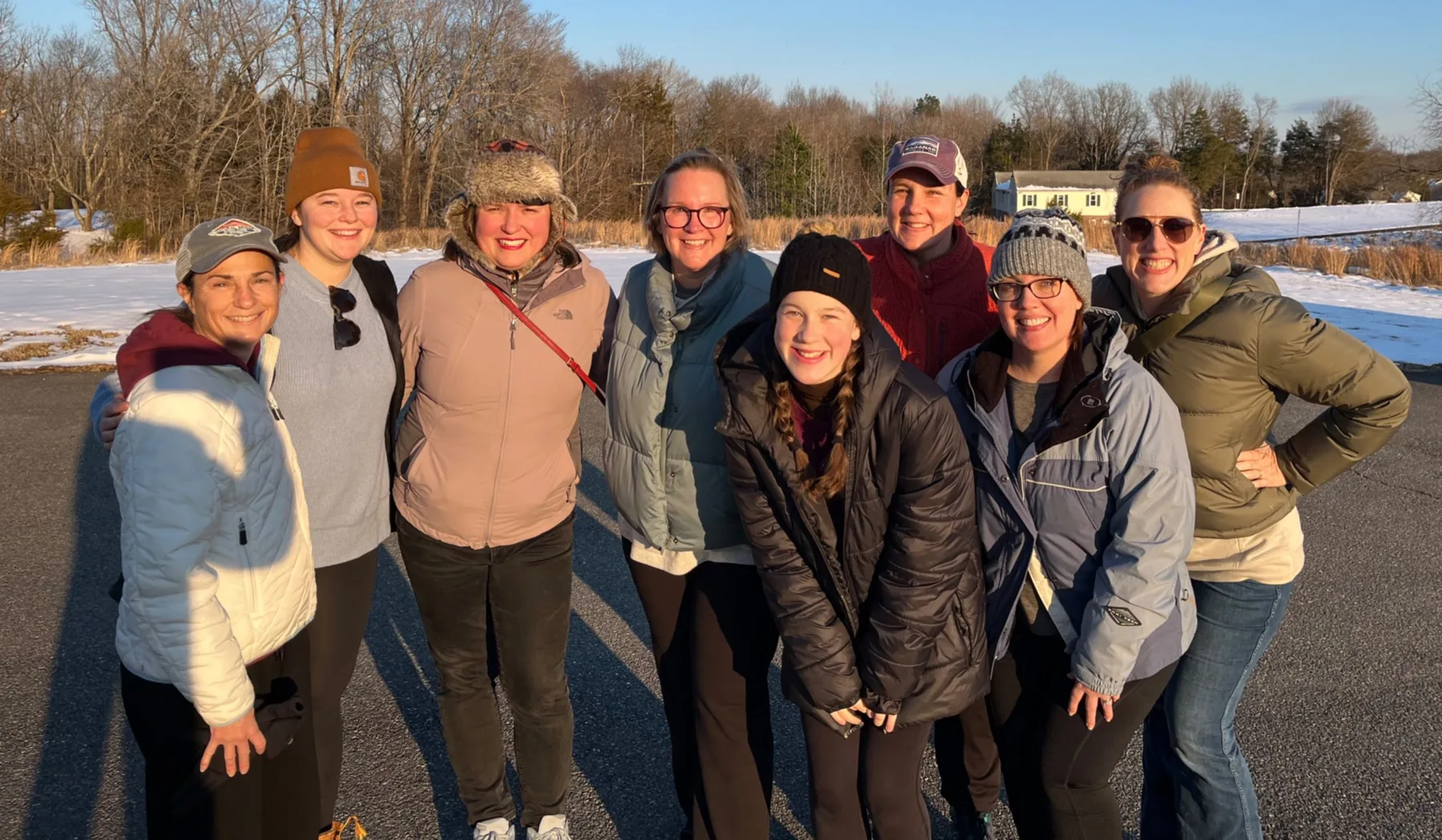 A group from the church gathered outdoors
